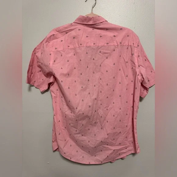 Croft and Barrow Pink Anchor Print Men's Button Up Shirt - Picture 3 of 7